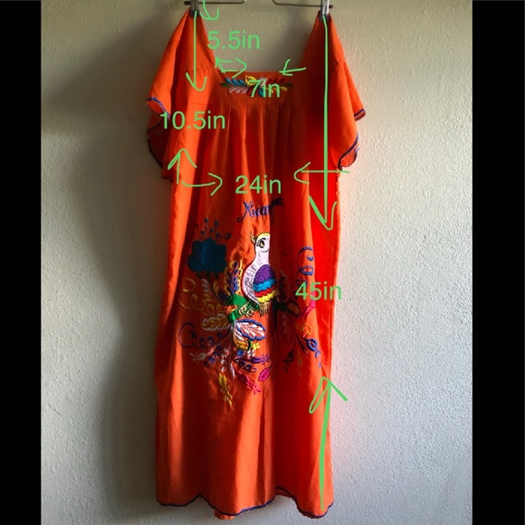 New✨Orange embroidered Nicaragua dress - Picture 7 of 7